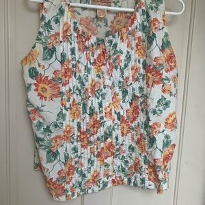 Floral Sleeveless Top - Multicolor